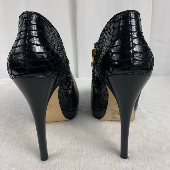 MICHAEL Michael Kors Women's Black Heels Snakeskin Heels Size 9M - Picture 4 of 11